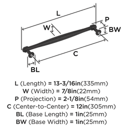305mm Enlivity Appliance Pull, Oil-Rubbed Bronze Alt 1 - Image