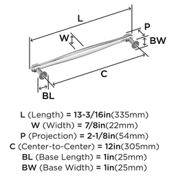 305mm Enlivity Appliance Pull, Polished Nickel Alt 1 - Image