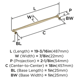 457mm Enlivity Appliance Pull, Golden Champagne Alt 1 - Image