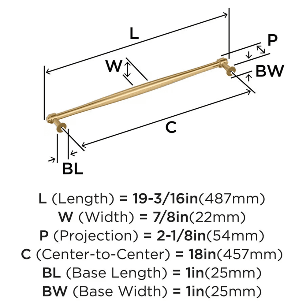 457mm Enlivity Appliance Pull, Champagne Bronze Alt 1 - Image