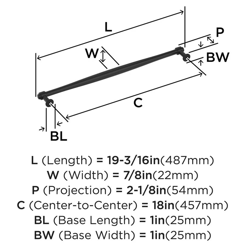 457mm Enlivity Appliance Pull, Matte Black Alt 1 - Image