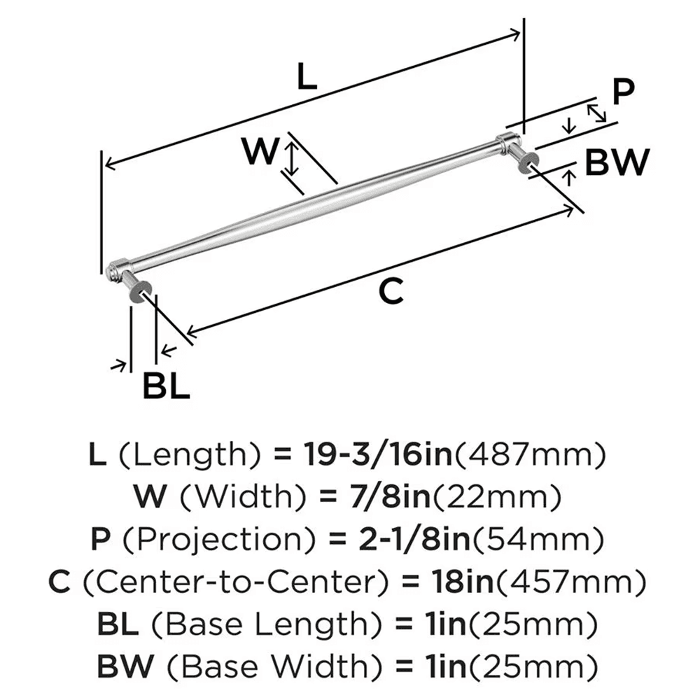 457mm Enlivity Appliance Pull, Polished Nickel Alt 1 - Image