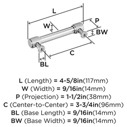 96mm Faraday Cabinet Pull, Satin Nickel Alt 1 - Image