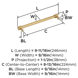 224mm Faraday Cabinet Pull, Champagne Bronze Alt 1 - Image