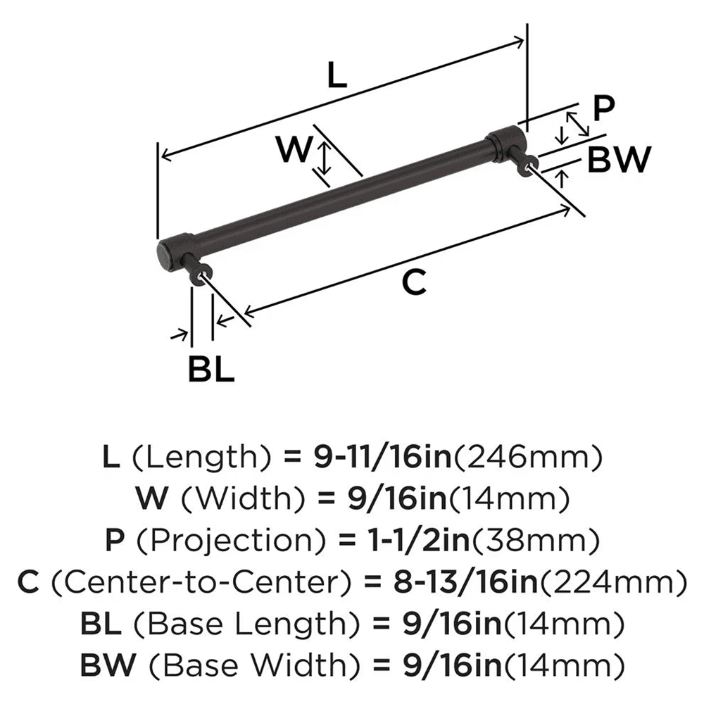 224mm Faraday Cabinet Pull, Oil-Rubbed Bronze Alt 1 - Image