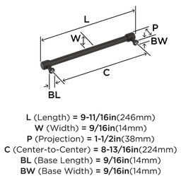 224mm Faraday Cabinet Pull, Oil-Rubbed Bronze Alt 1 - Image