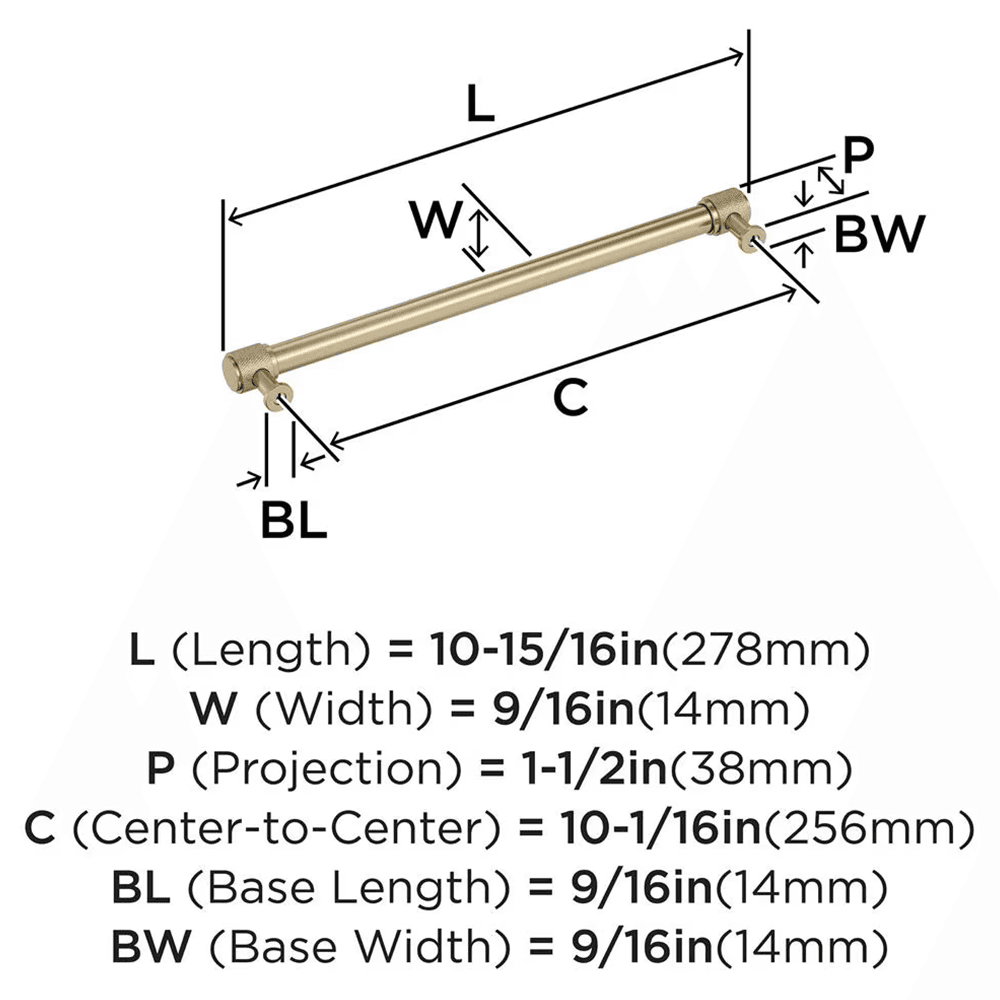 256mm Faraday Cabinet Pull, Golden Champagne Alt 1 - Image