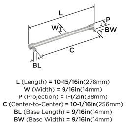 256mm Faraday Cabinet Pull, Satin Nickel Alt 1 - Image