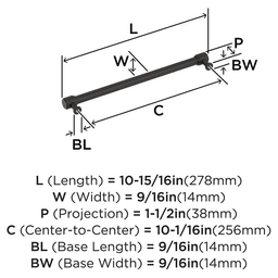 256mm Faraday Cabinet Pull, Oil-Rubbed Bronze Alt 1 - Image