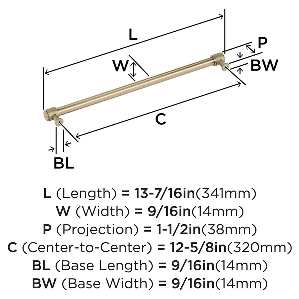 320mm Faraday Cabinet Pull, Golden Champagne Alt 1 - Image