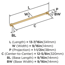 320mm Faraday Cabinet Pull, Champagne Bronze Alt 1 - Image