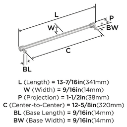 320mm Faraday Cabinet Pull, Satin Nickel Alt 1 - Image