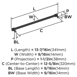 320mm Faraday Cabinet Pull, Oil-Rubbed Bronze Alt 1 - Image