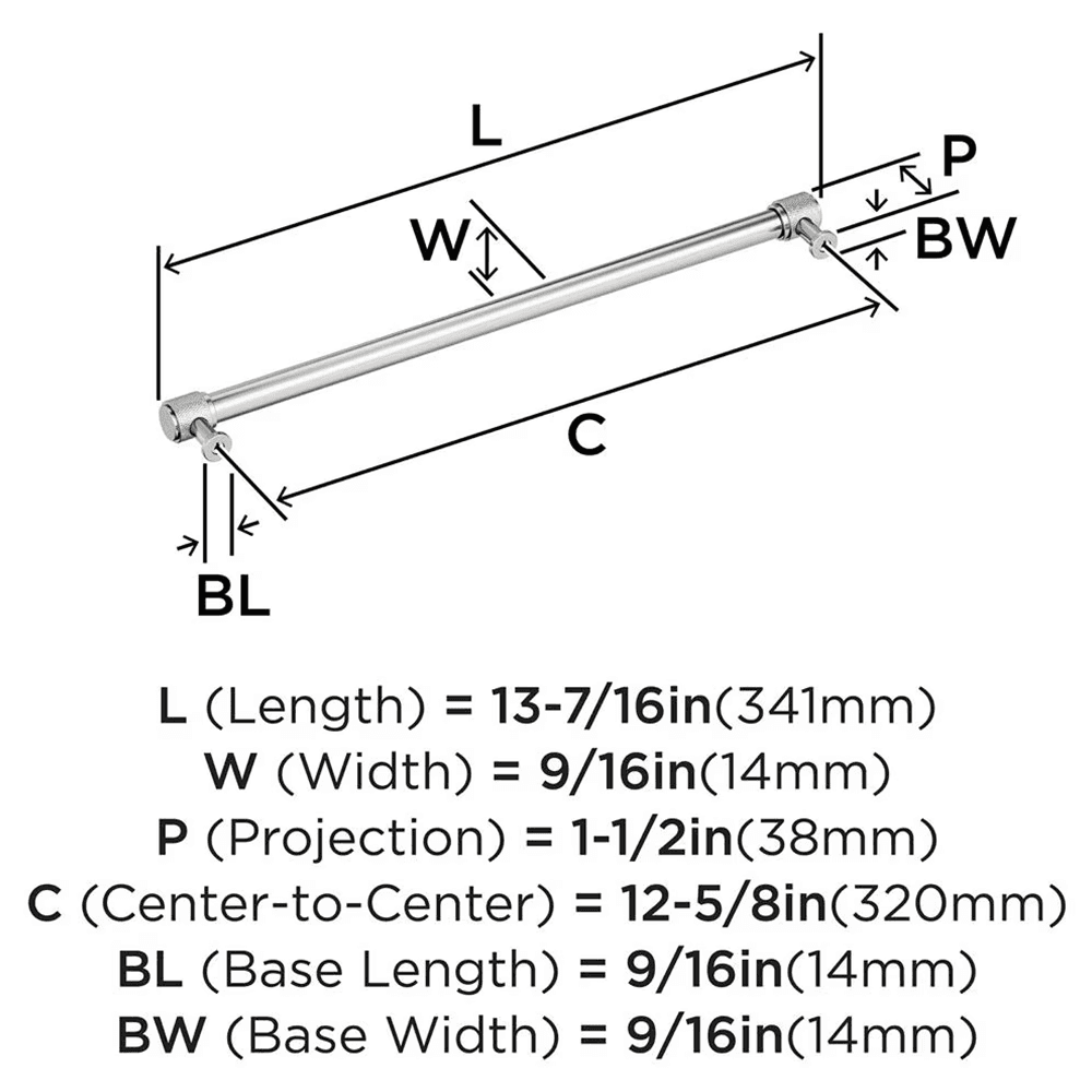 320mm Faraday Cabinet Pull, Polished Nickel Alt 1 - Image