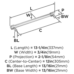 305mm Faraday Appliance Pull, Polished Chrome Alt 1 - Image