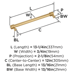 305mm Faraday Appliance Pull, Champagne Bronze Alt 1 - Image
