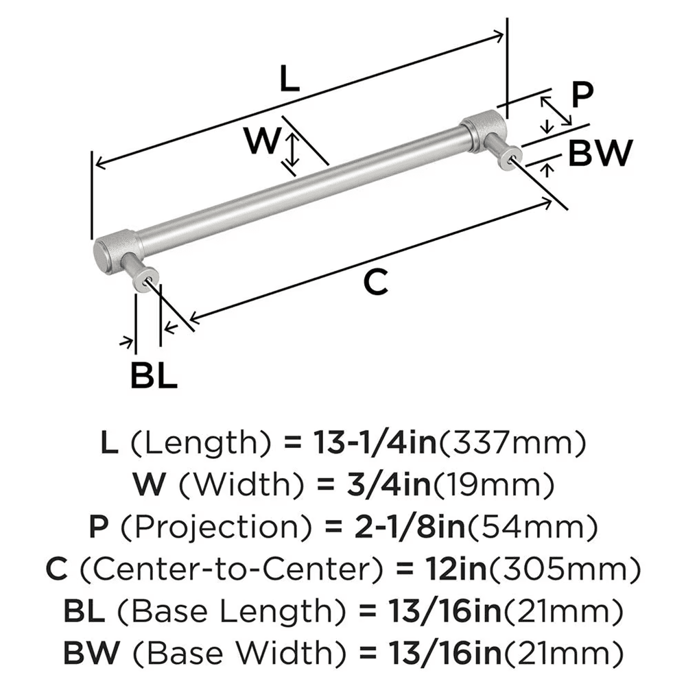 305mm Faraday Appliance Pull, Satin Nickel Alt 1 - Image
