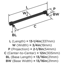 305mm Faraday Appliance Pull, Matte Black Alt 1 - Image