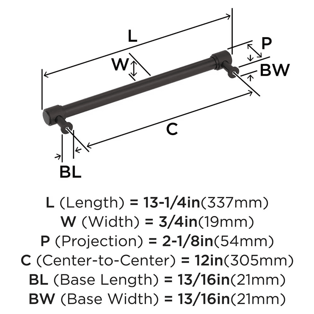305mm Faraday Appliance Pull, Oil-Rubbed Bronze Alt 1 - Image