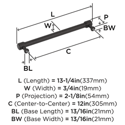 305mm Faraday Appliance Pull, Oil-Rubbed Bronze Alt 1 - Image
