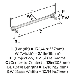 305mm Faraday Appliance Pull, Polished Nickel Alt 1 - Image