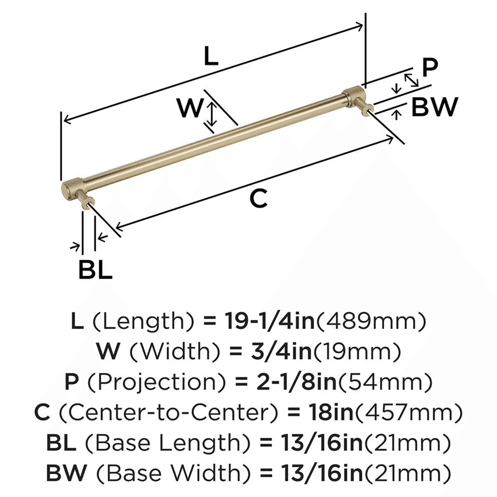 457mm Faraday Appliance Pull, Golden Champagne Alt 1 - Image