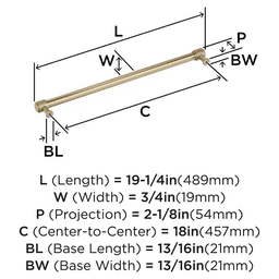 457mm Faraday Appliance Pull, Golden Champagne Alt 1 - Image