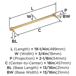 457mm Faraday Appliance Pull, Champagne Bronze Alt 1 - Image