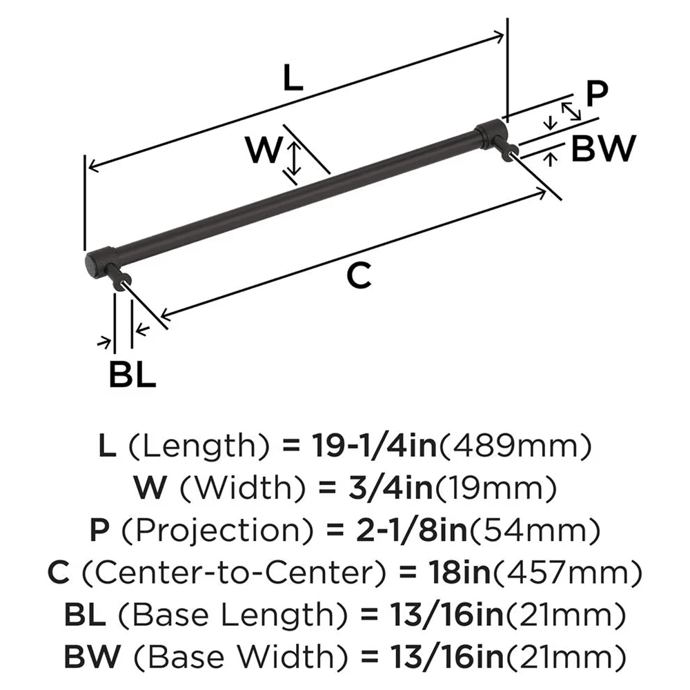 457mm Faraday Appliance Pull, Oil-Rubbed Bronze Alt 1 - Image