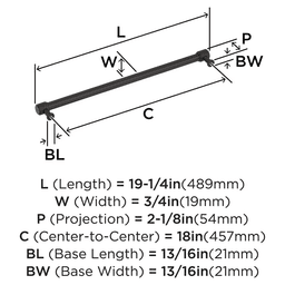 457mm Faraday Appliance Pull, Oil-Rubbed Bronze Alt 1 - Image
