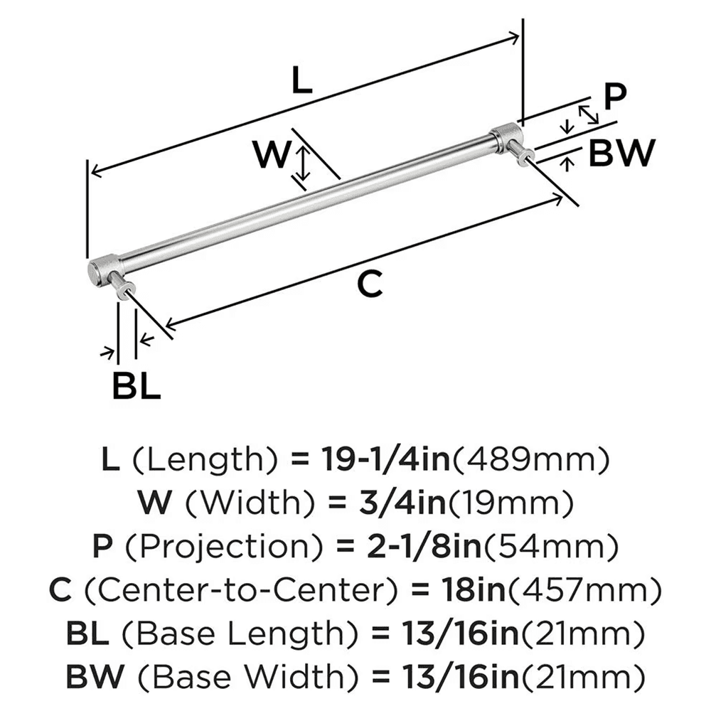 457mm Faraday Appliance Pull, Polished Nickel Alt 1 - Image
