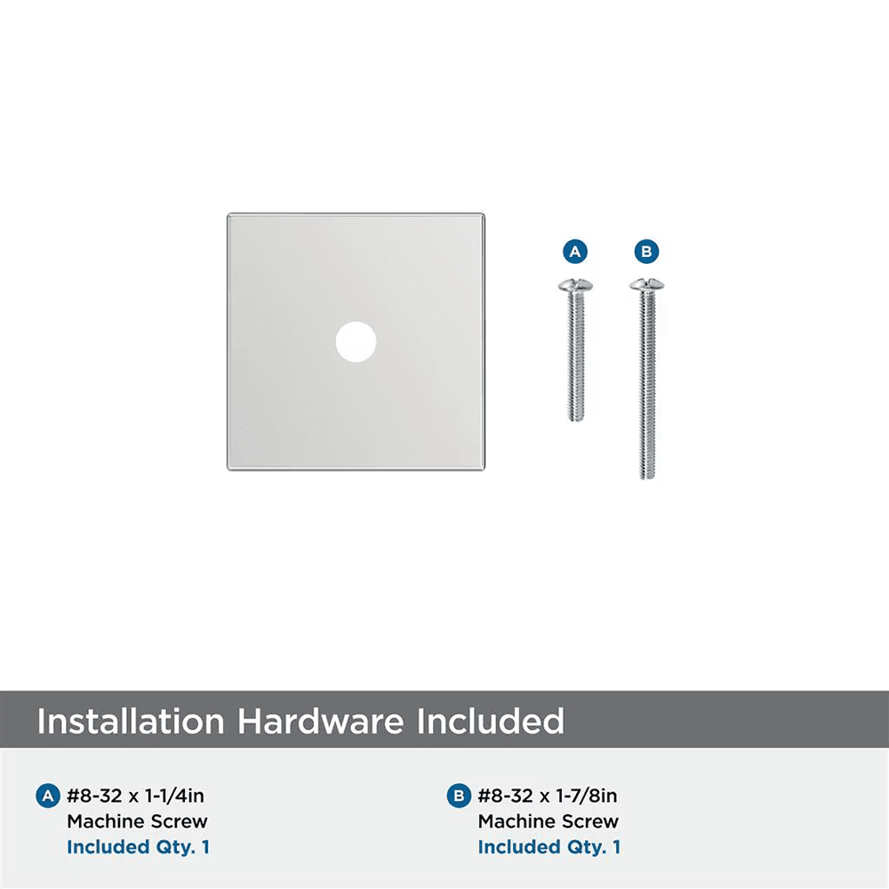 30mm Ladera Square Cabinet Knob Backplate, Polished Chrome Alt 2 - Image