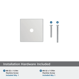 30mm Ladera Square Cabinet Knob Backplate, Polished Chrome Alt 2 - Image