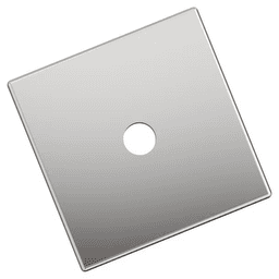 30mm Ladera Square Cabinet Knob Backplate, Polished Chrome Main - Image