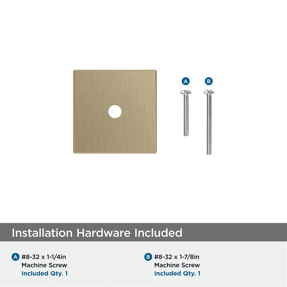 30mm Ladera Square Cabinet Knob Backplate, Golden Champagne Alt 2 - Image