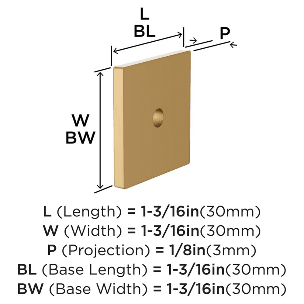 30mm Ladera Square Cabinet Knob Backplate, Champagne Bronze Alt 1 - Image