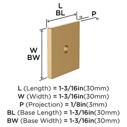 30mm Ladera Square Cabinet Knob Backplate, Champagne Bronze Alt 1 - Image
