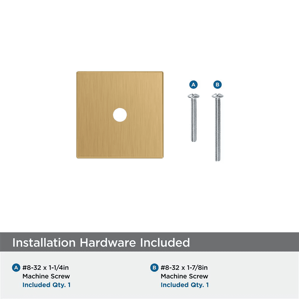 30mm Ladera Square Cabinet Knob Backplate, Champagne Bronze Alt 2 - Image