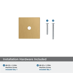 30mm Ladera Square Cabinet Knob Backplate, Champagne Bronze Alt 2 - Image