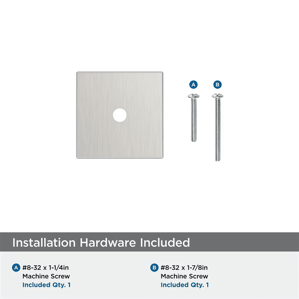 30mm Ladera Square Cabinet Knob Backplate, Satin Nickel Alt 2 - Image