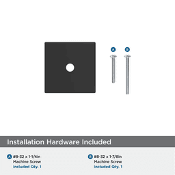 30mm Ladera Square Cabinet Knob Backplate, Matte Black Alt 2 - Image