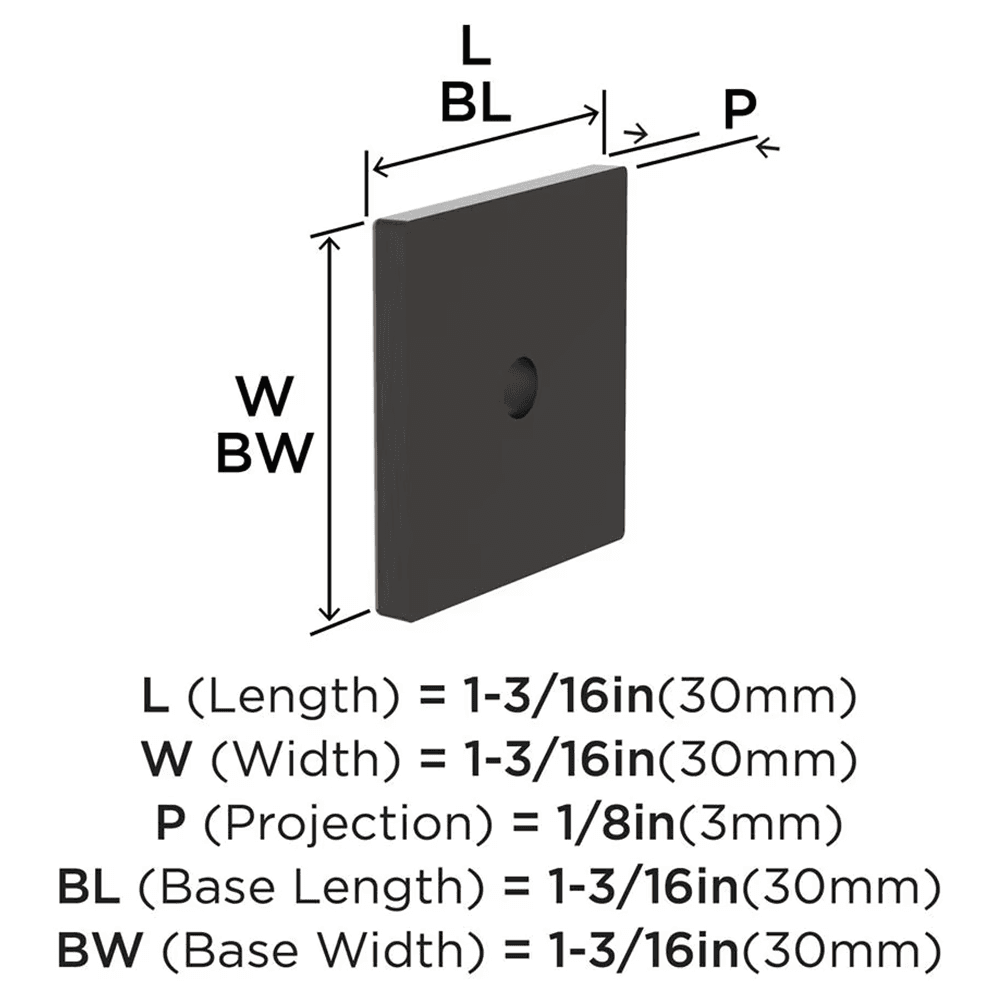 30mm Ladera Square Cabinet Knob Backplate, Oil-Rubbed Bronze Alt 1 - Image