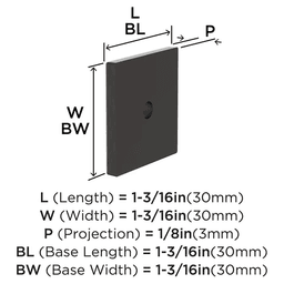 30mm Ladera Square Cabinet Knob Backplate, Oil-Rubbed Bronze Alt 1 - Image