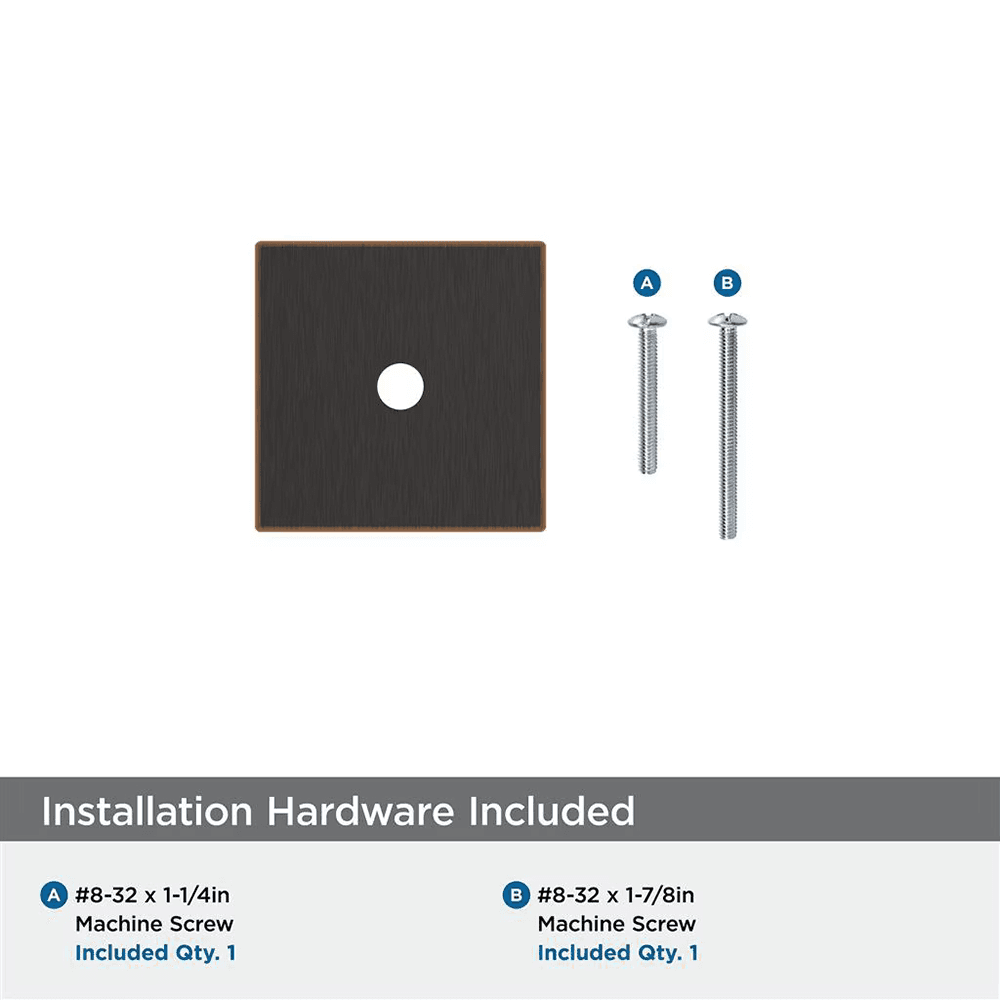 30mm Ladera Square Cabinet Knob Backplate, Oil-Rubbed Bronze Alt 2 - Image