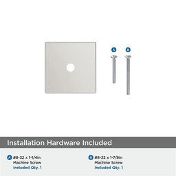 30mm Ladera Square Cabinet Knob Backplate, Polished Nickel Alt 2 - Image