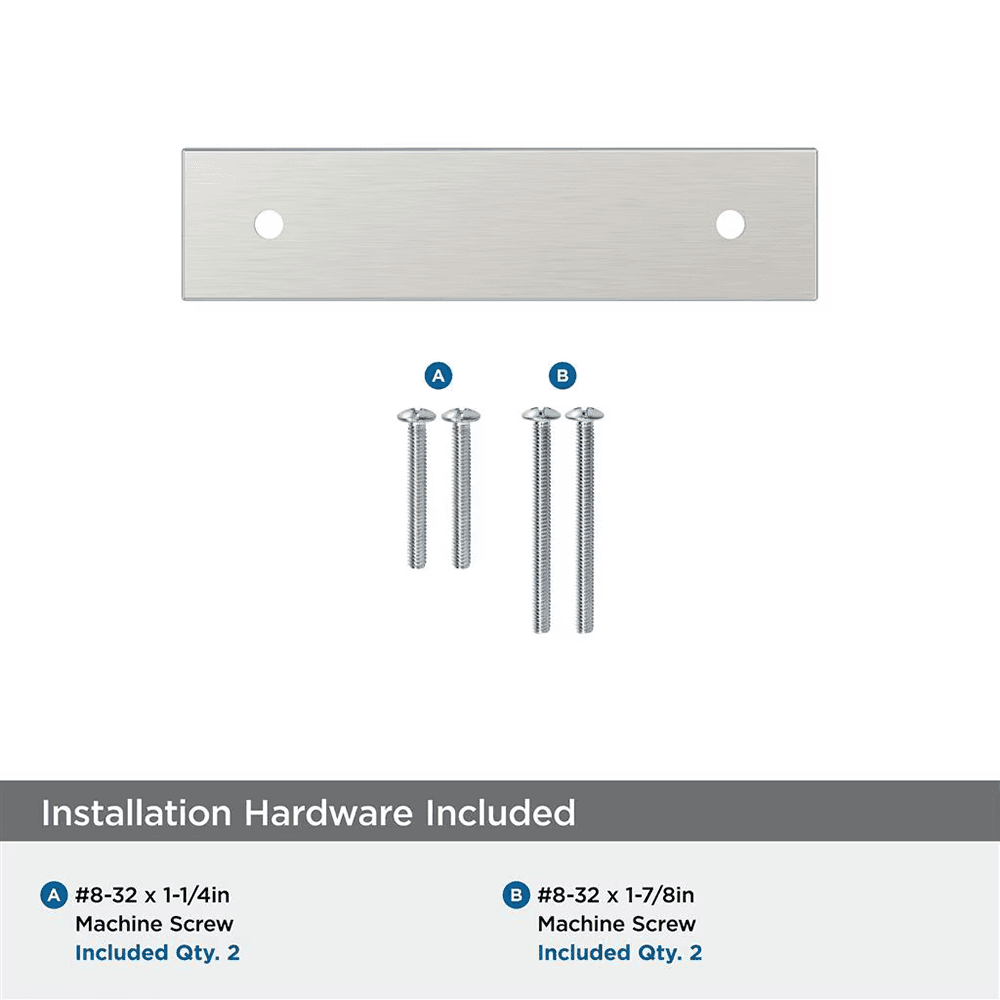76mm Ladera Rectangle Cabinet Pull Backplate, Satin Nickel Alt 2 - Image