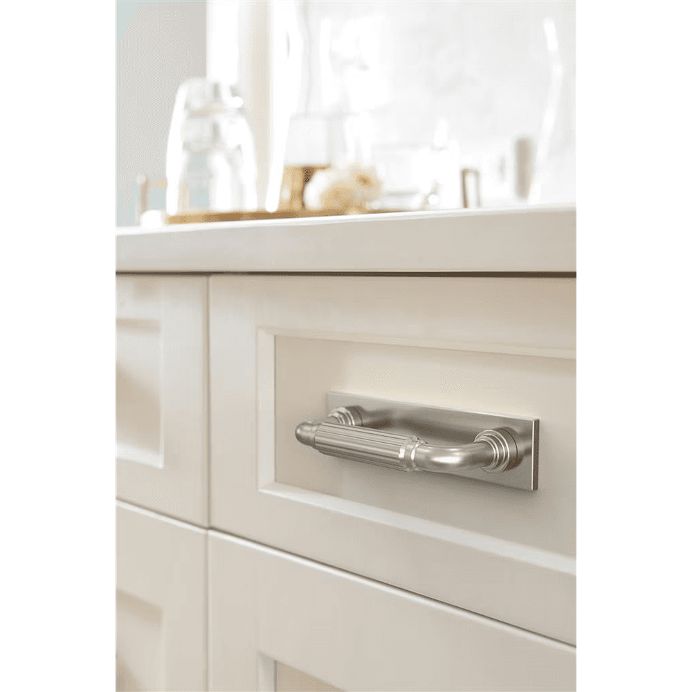 76mm Ladera Rectangle Cabinet Pull Backplate, Satin Nickel Alt 3 - Image