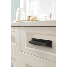 76mm Ladera Rectangle Cabinet Pull Backplate, Matte Black Alt 3 - Image