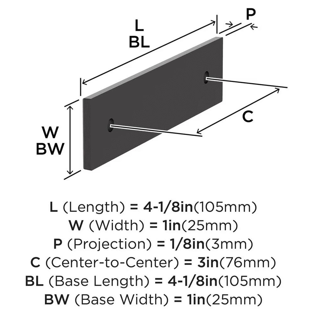 76mm Ladera Rectangle Cabinet Pull Backplate, Oil-Rubbed Bronze Alt 1 - Image