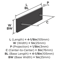 76mm Ladera Rectangle Cabinet Pull Backplate, Oil-Rubbed Bronze Alt 1 - Image